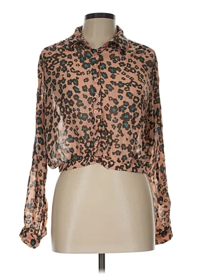 Pre-owned Papaya Long Sleeve Blouse In Brown