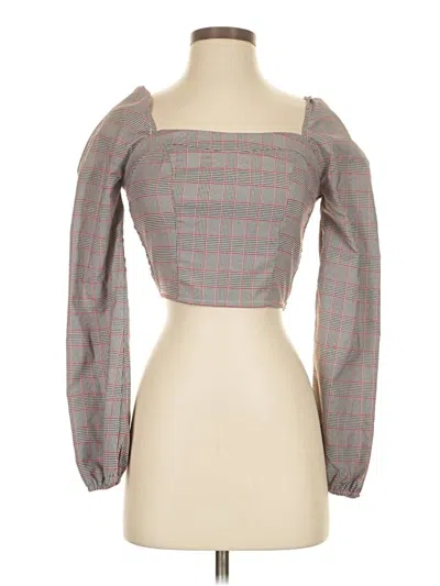 Pre-owned Papaya Long Sleeve Blouse In Gray