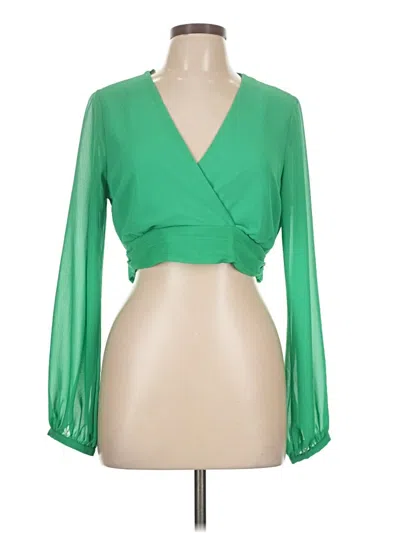 Pre-owned Papaya Long Sleeve Blouse In Green