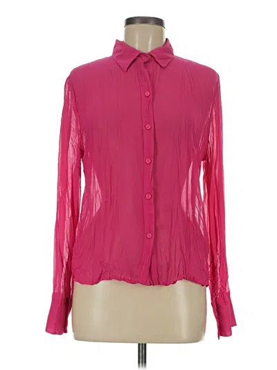Pre-owned Papaya Long Sleeve Blouse In Pink