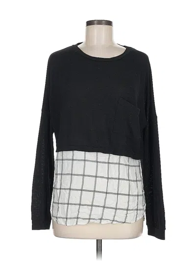 Pre-owned Papaya Long Sleeve Top Black Square Neckline Tops