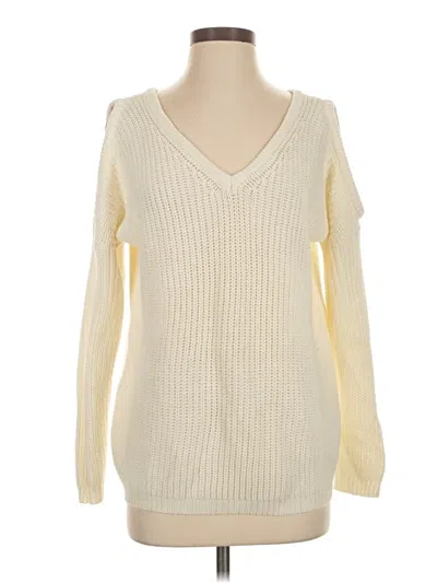 Pre-owned Papaya Pullover Sweater In White