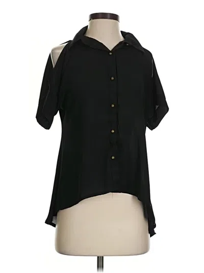 Pre-owned Papaya Short Sleeve Blouse In Black