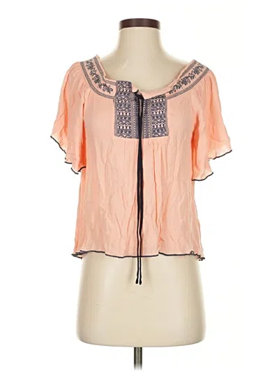 Pre-owned Papaya Short Sleeve Blouse In Orange