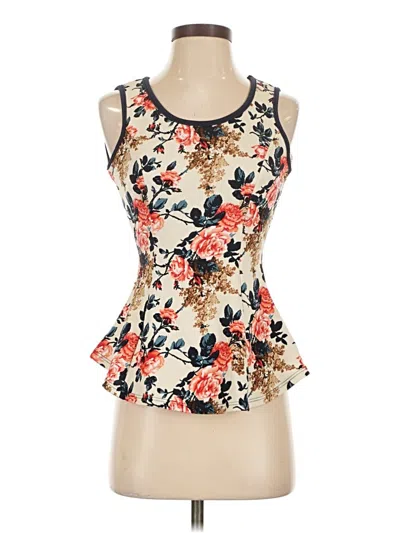 Pre-owned Papaya Sleeveless Top Ivory Halter Neckline Tops