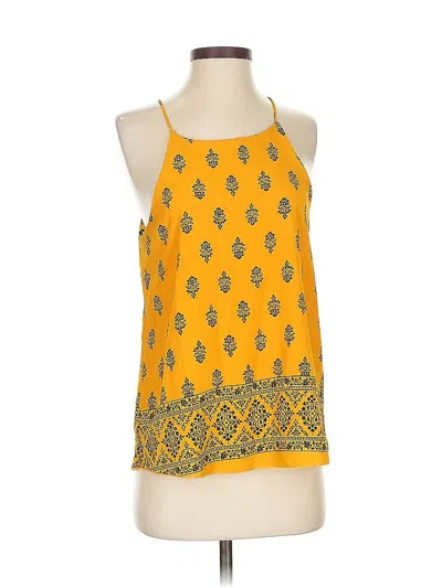 Pre-owned Papaya Tank Top Yellow Halter Neckline Tops