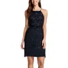 Papell Studio By Adrianna Papell Womens Embellished Mesh Cocktail And Party Dress