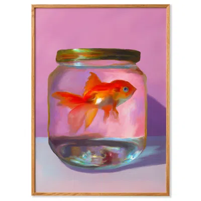 Paper Collective Pink / Purple Fish - Art Print In Multi