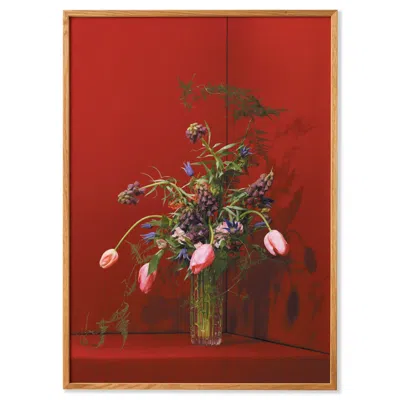 Paper Collective Red / Green Blomst - Red In Burgundy
