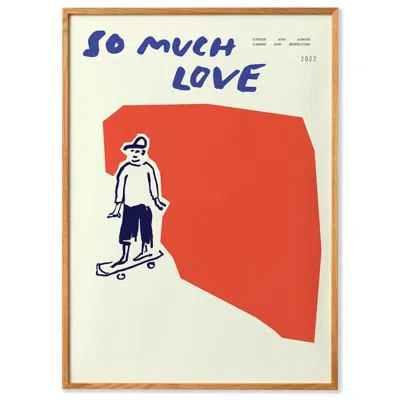 Paper Collective Red / White So Much Love - Skateboard - Art Print In Multi