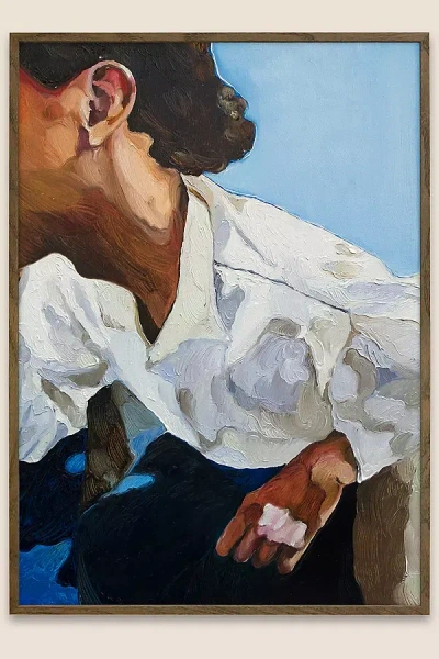 Paper Collective The Man I Met At The Bar By Lolita Pelegrime Framed Wall Art Print In Blue