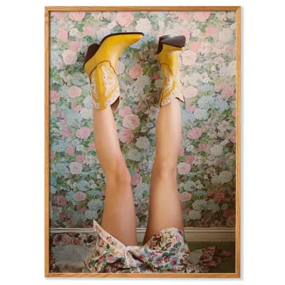 Paper Collective Yellow Resting Cowboy - Art Print - 50x70 Cm In Multi