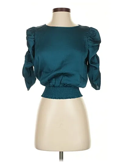 Pre-owned Paper Crane 3/4 Sleeve Blouse In Blue