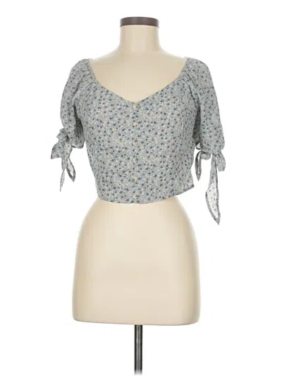 Pre-owned Paper Crane 3/4 Sleeve Blouse In Blue