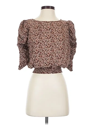 Pre-owned Paper Crane 3/4 Sleeve Blouse In Brown