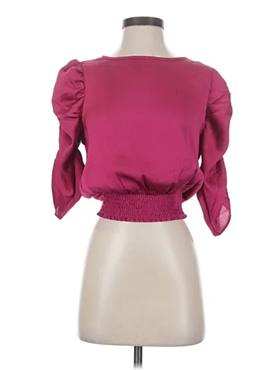 Pre-owned Paper Crane 3/4 Sleeve Blouse In Burgundy