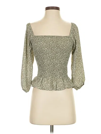 Pre-owned Paper Crane 3/4 Sleeve Blouse In Green