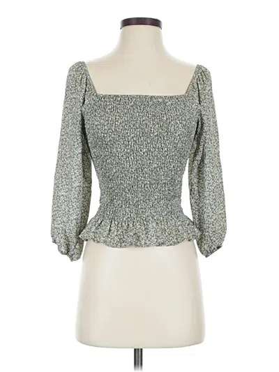 Pre-owned Paper Crane 3/4 Sleeve Blouse In Green