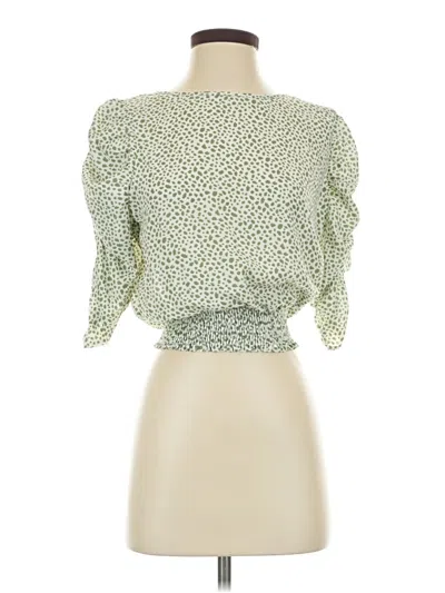 Pre-owned Paper Crane 3/4 Sleeve Blouse In Green