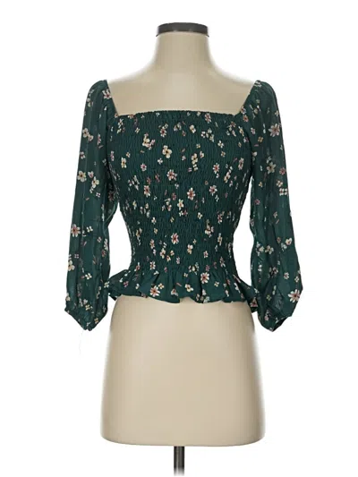 Pre-owned Paper Crane 3/4 Sleeve Blouse In Green