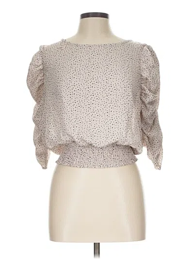 Pre-owned Paper Crane 3/4 Sleeve Blouse In Tan