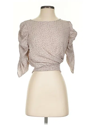 Pre-owned Paper Crane 3/4 Sleeve Blouse In Tan