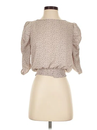 Pre-owned Paper Crane 3/4 Sleeve Blouse In Tan