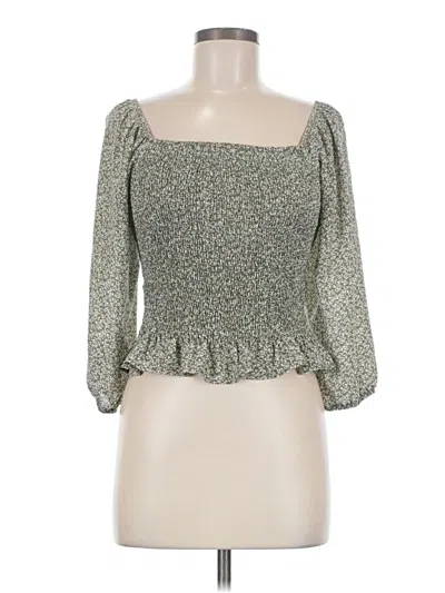 Pre-owned Paper Crane 3/4 Sleeve Top Green Sweetheart Neckline Tops