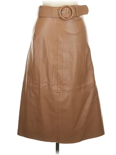 Pre-owned Paper Crane Faux Leather Skirt In Tan
