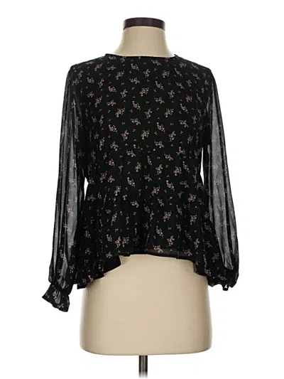 Pre-owned Paper Crane Long Sleeve Blouse In Black