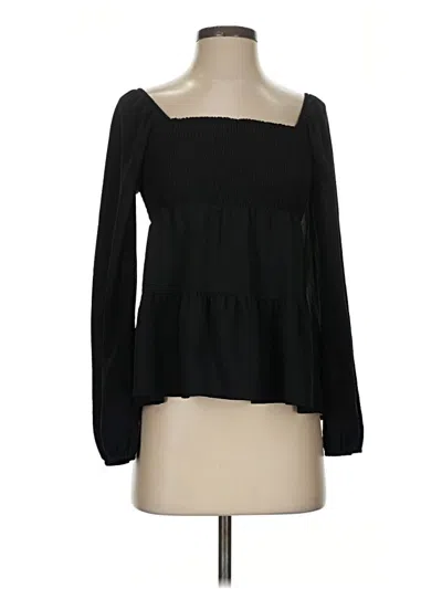 Pre-owned Paper Crane Long Sleeve Blouse In Black
