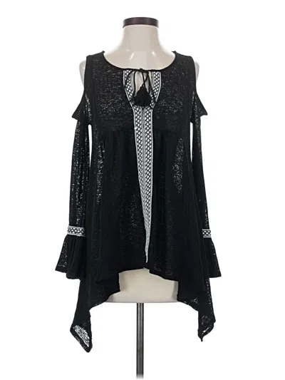 Pre-owned Paper Crane Long Sleeve Blouse In Black