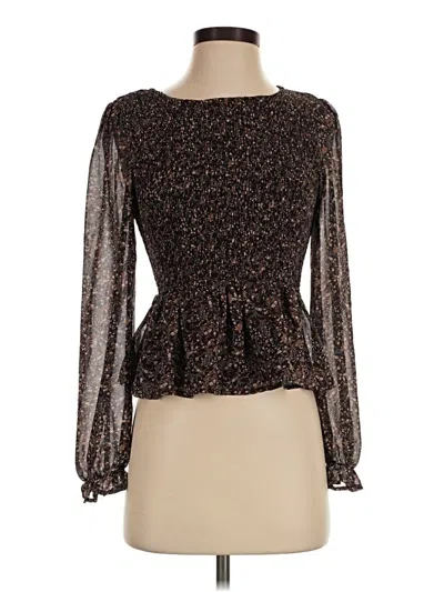 Pre-owned Paper Crane Long Sleeve Blouse In Brown