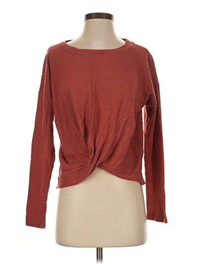 Pre-owned Paper Crane Long Sleeve Top Burgundy Boatneck Tops