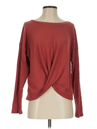 Pre-owned Paper Crane Long Sleeve Top Burgundy Boatneck Tops