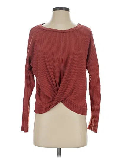 Pre-owned Paper Crane Long Sleeve Top Burgundy Boatneck Tops