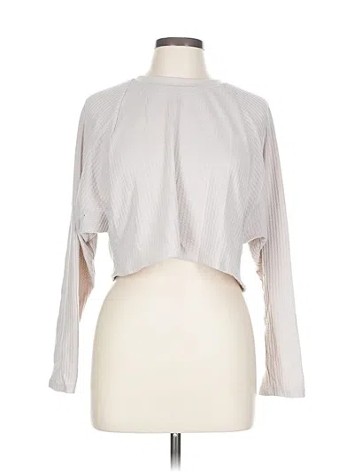 Pre-owned Paper Crane Long Sleeve Top Gray Mock Neckline Tops
