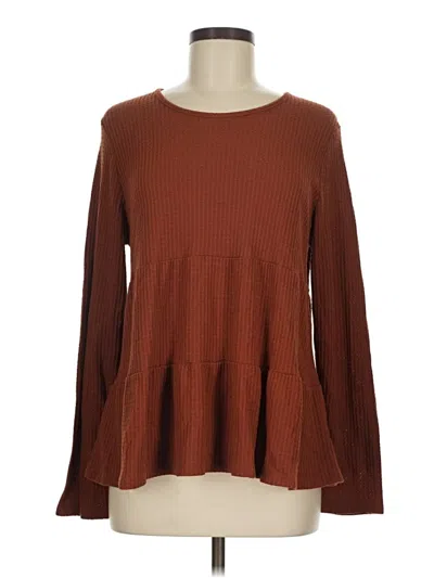 Pre-owned Paper Crane Long Sleeve T-shirt In Brown