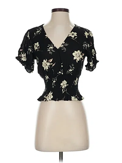 Pre-owned Paper Crane Short Sleeve Blouse In Black