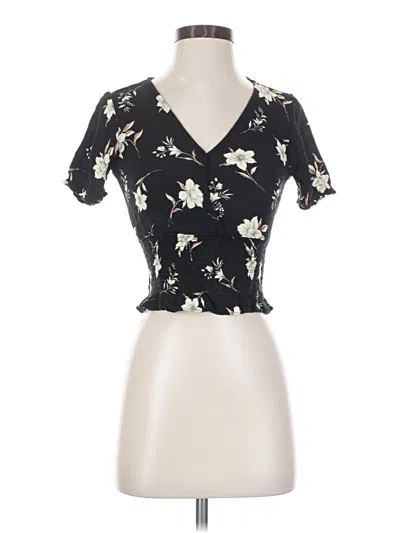 Pre-owned Paper Crane Short Sleeve Blouse In Black