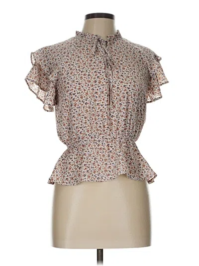 Pre-owned Paper Crane Short Sleeve Blouse In Brown