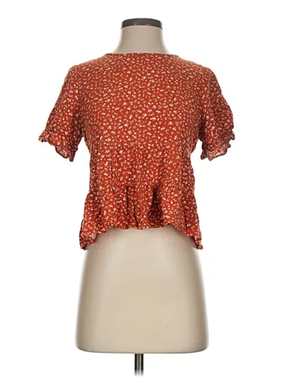 Pre-owned Paper Crane Short Sleeve Blouse In Orange