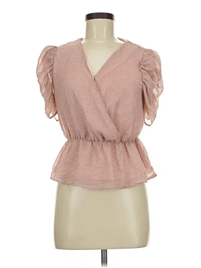 Pre-owned Paper Crane Short Sleeve Blouse In Pink