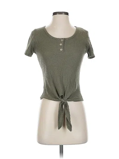Pre-owned Paper Crane Short Sleeve Henley Shirt In Green