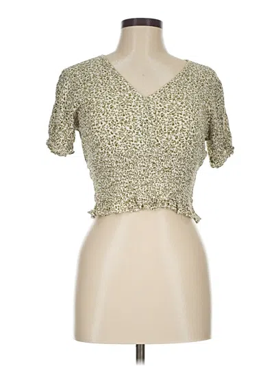 Pre-owned Paper Crane Short Sleeve Top Gold Sweetheart Neckline Tops