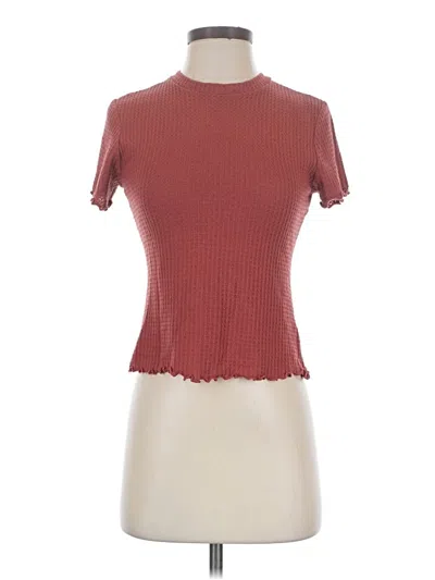 Pre-owned Paper Crane Short Sleeve Turtleneck In Burgundy