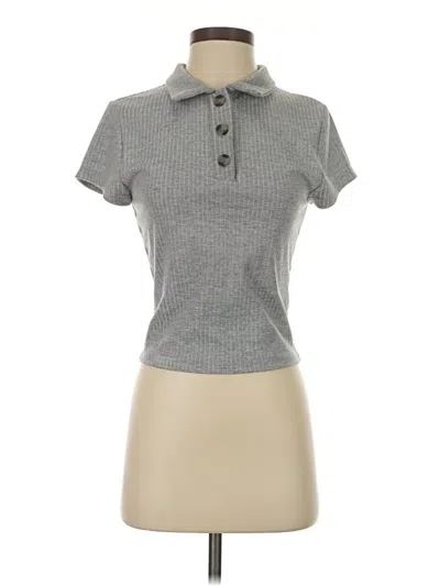 Pre-owned Paper Crane Short Sleeve Turtleneck In Gray