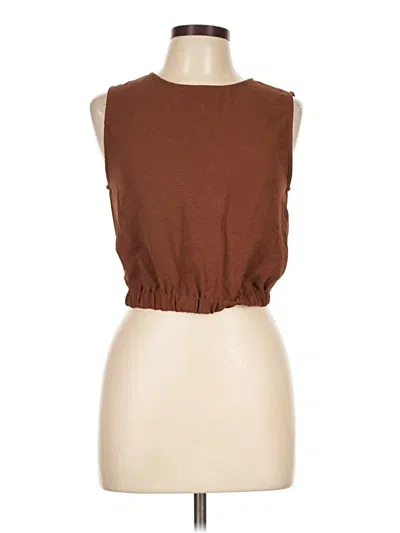 Pre-owned Paper Crane Sleeveless Blouse In Brown
