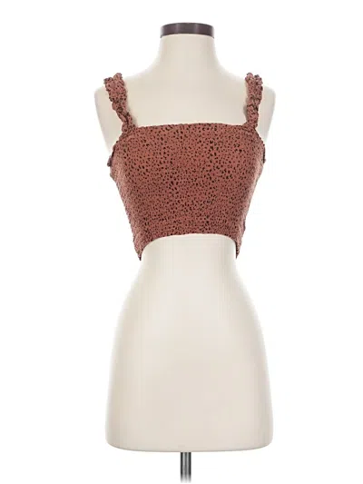 Pre-owned Paper Crane Sleeveless Top Brown Sweetheart Neckline Tops