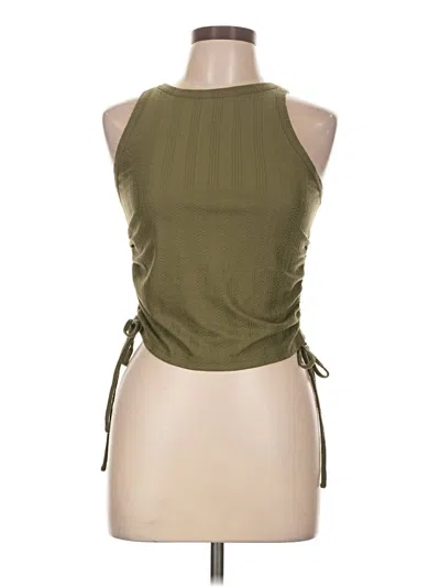 Pre-owned Paper Crane Sleeveless Top Green Halter Neckline Tops